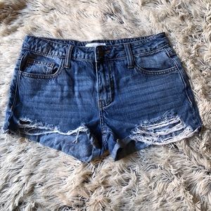 Distressed Denim Shorts